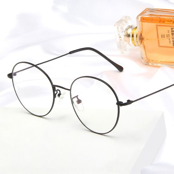 

2020 new metal kick-off round academic style thin frame glasses frame ultra light plain glasses, Silver