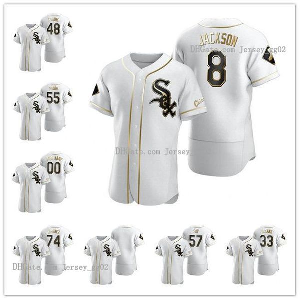 

чикаго белый сокс men women молодежный 48 алекс colome 8 бо джексон аутентичные золотой выпуск бейсбол джерси, Black