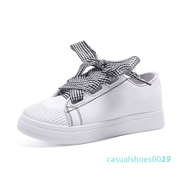 

1ladies bow shoes platform shoes sneakers women spring for women flats lace up breathable sport casual 2019 c17, Black
