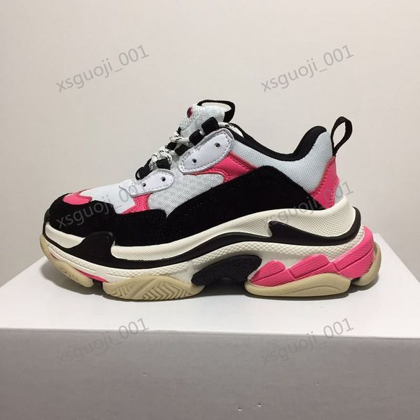 

new second generation air fw retro triple s sneakers men fashion vintage kanye west grandpa sneakers casual shoes xshfbcl size 36-45, Black