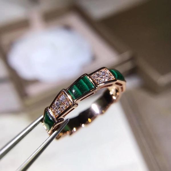

s925 pure silver paris design ring with nature malachite and diamonds ring size for women and men jewelry gift ps7617