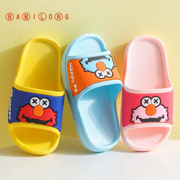 

bamilong kids slippers cute cartoon children slippers non-slip comfortable toddler baby shoes boys house flip flops s122, Black;grey
