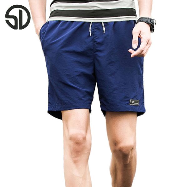 

new summer shorts men brand knee length male elastic shorts cotton boardshorts breathable beach plus size masculino m-5xl, White;black