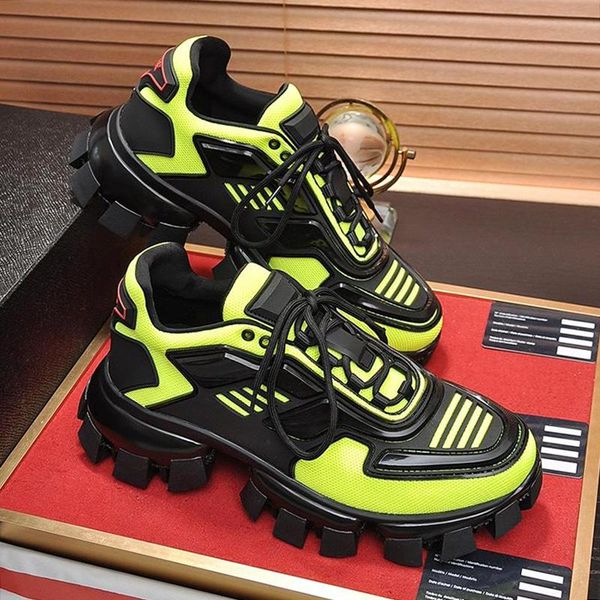 

luxury casual shoes for men platform comfort trendy footwears lace up trainers cloudbust thunder knit sneakers s336 men shoes, Black