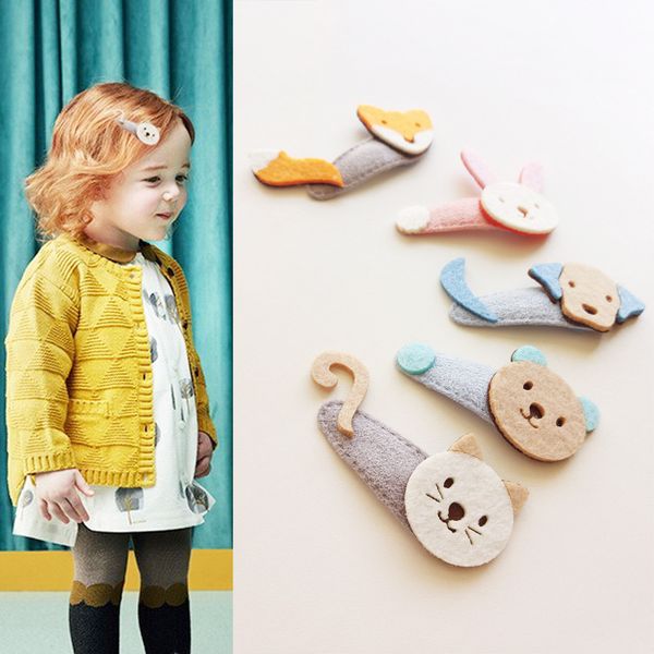 

1 pcs new creative lovely cartoon cat bear baby bb clips girls hairpins hair clip kids headwear children accessories, Slivery;white