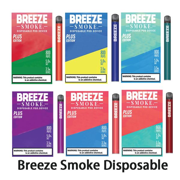 

Новый Breeze Дым 800 пуфы Одноразовые устройства Vape Pen Предварительно заполненные 3,5 мл Бобы Испарения е Cigs Portable System Kit Испаритель Bar Plus Издание