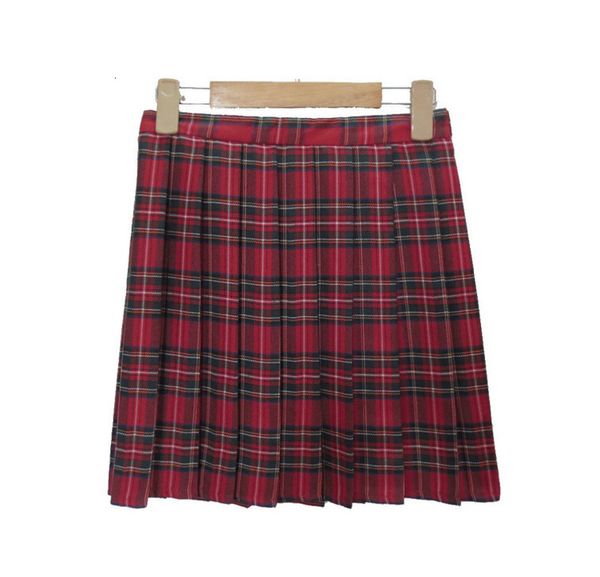 

japanese school uniform preppy pleated plaid mini tartan skirts women high waisted plus size  skirt a line cosplay, Black