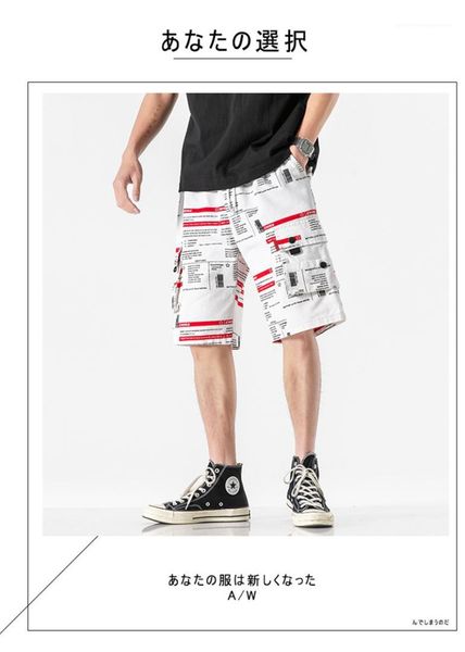 

clothing mens designer summer shorts pants letter print knee length button pockets mens pants casual male, White;black