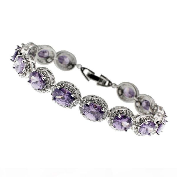 

gemstone links bracelets 925 sterling silver hermosa white z amethyst charm handmade women jewelry wholesale gifts, Black