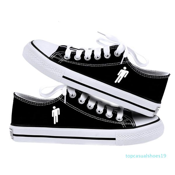 

billie eilish periphery pattern low help canvas shoe men and women fund ventilation shoe casual shoes t19, Black