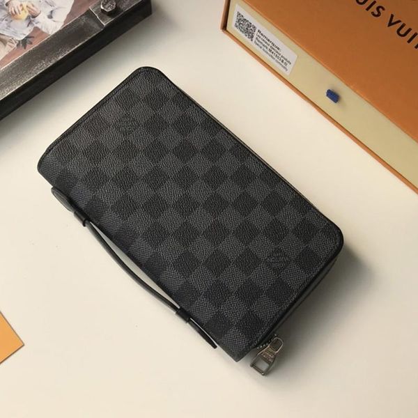 

мода нового прибытия конструктора мужчины кошелек кошельки zipper plaid дизайн кожа длинных бумажники телефон деньги держатель карта тотализ