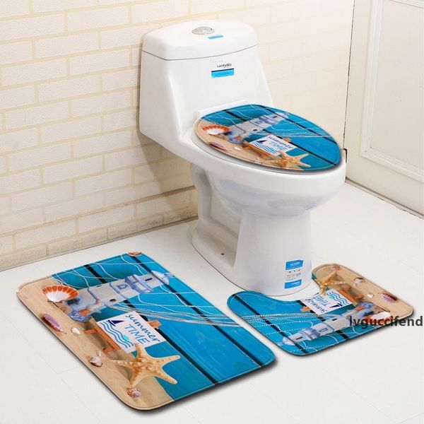 

bath rug foot massager toilet mat three-piece bathroom 3 piece carpet door polyester fiber production bathroom carpet set ba07