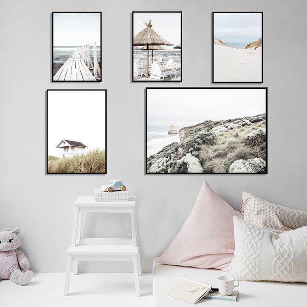 

тропический лето морской пейзаж плакат печати прибрежный мост grass холсте картина морской пейзаж картина гостиной стены украшения