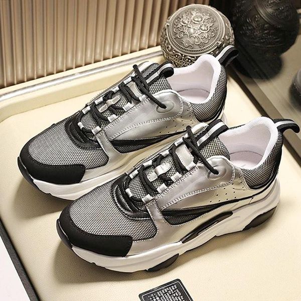 

fast delivery mens shoes b22 canvas and calfskin sneaker breathable lightweight lace -up men shoes comfortable outdoor walking shoes, Black