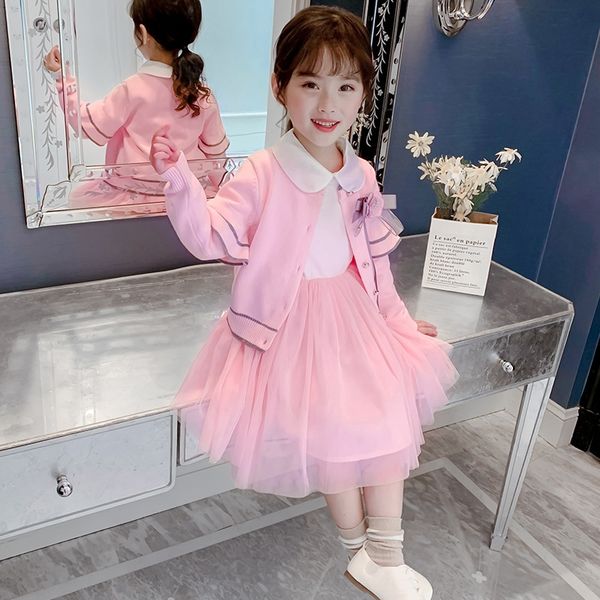 

warm children's suits for boys and girls and girls children's sweater suit skirt 2020 autumn warm knit new two-piece suit, Blue