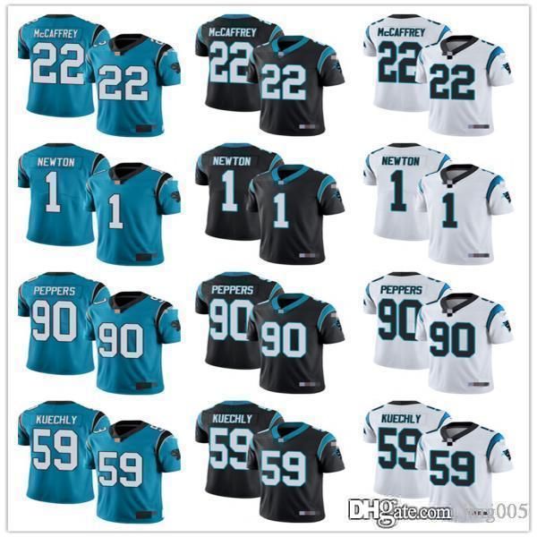 

men women youth carolina panthers 1 cam newton 22 christian mccaffrey 59 luke kuechly 90 julius peppers custom football jerseys, Black;red