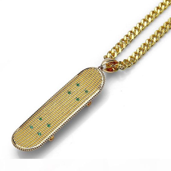 

mens hip hop necklace jewelry silver gold cuban link chain new fashion skateboard pendant necklace for men