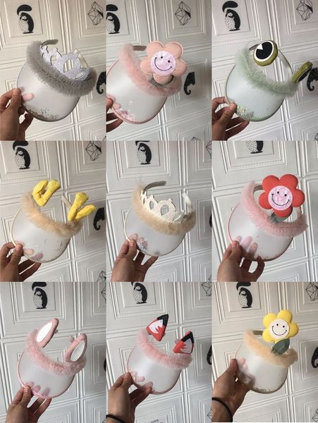 

new net red shake children's male and female baby translucent internet celebrity children's sun empty hat cute sun hat, Yellow