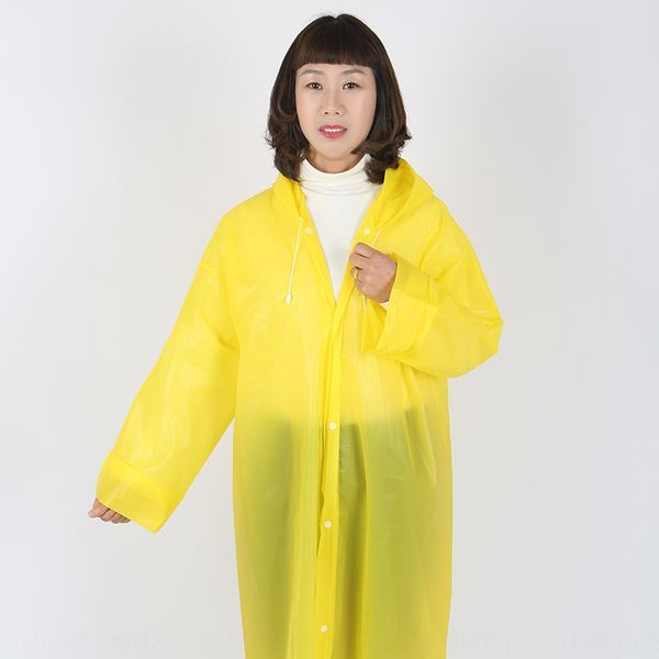 

portable eva disposable open button portable eva light raincoat outdoor light poncho raincoat, Black