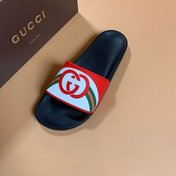 

designer rubber slides sandal blooms green red white web fashion mens womens shoes beach flip flops with flower box3