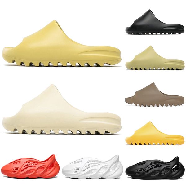 

kanye west slides foam runner sandals slippers for men women trainers triple black white red resin bone desert sand fashion outdoor beach