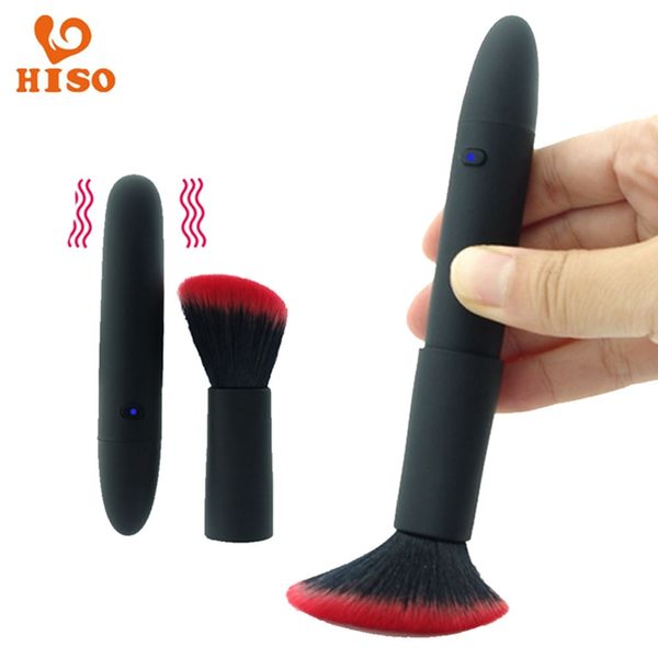 Hiso 10 Скорости Вибрационного Make Up Brush клитор Мастурбатор соски Стимулятор Влагалище G-пятно массажер для взрослых Игрушка Y200616