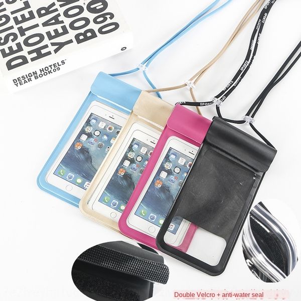 

new pu leather high-end wire-drawing mobile phone waterproof bag pattern mobile phone waterproof bag