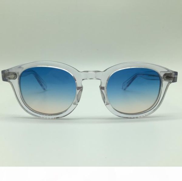 

f speike customized fashion lemtosh johnny depp style sunglasses vintage round sun glasses blue -brown lenses sunglassesdr, White;black