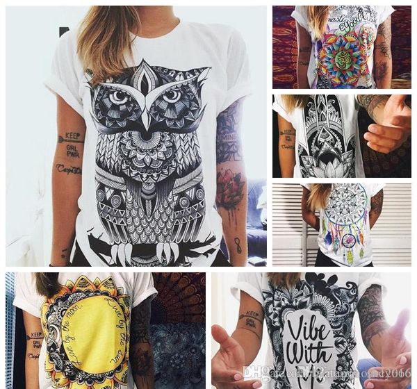 

wholesale women t-shirt crew nrck short sleeve various geometric 3d digital print & tees casual shirt size s-2xl, White