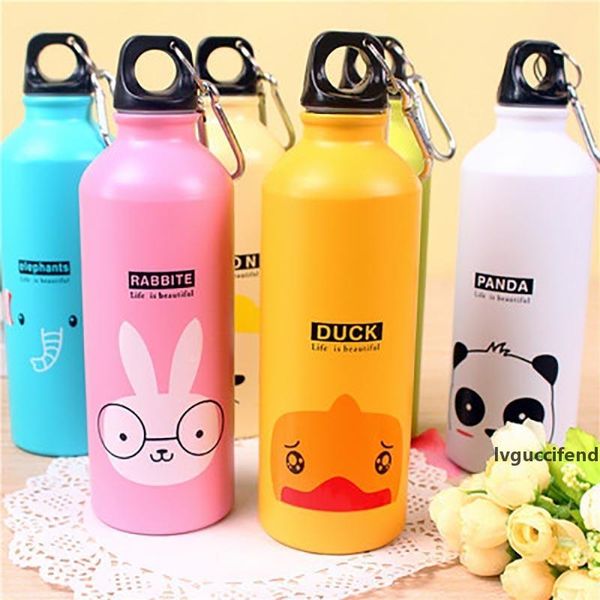 

children desiger water bottles 500ml aluminum sports cup printed animal family cartoon children kettle gift cup 7
