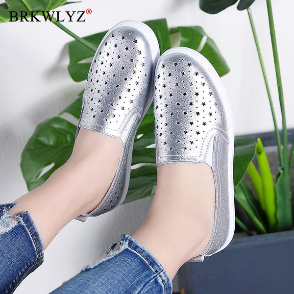 

2020 spring women flats sneakers flats oxfords shoes women slip on loafers white cutout comfort flat boat shoes, Black
