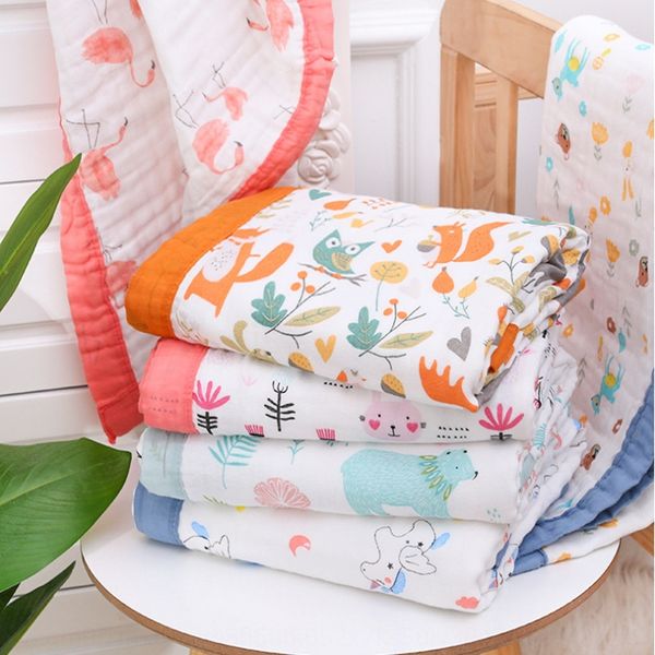 

gauze 100*110cm cotton double layer water wash summer cool quilt baby printed bath towel bath towel baby quilt