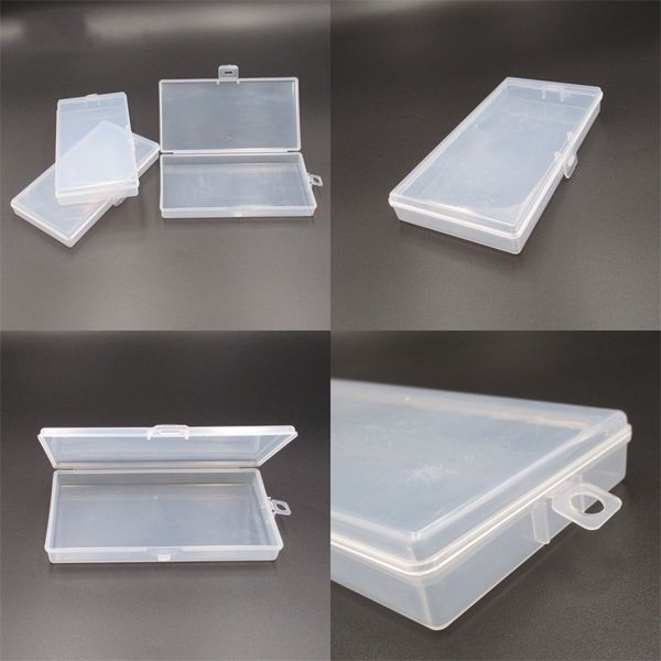 

2cm mask storage box transparent plastic pp empty lock case oblong shape rectangle simple organizer 0 5np b2