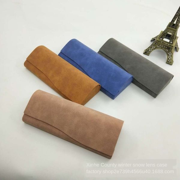 

new large frame high-end myopia case case myopia glasses box fashion simple handmade glasses box, Blue
