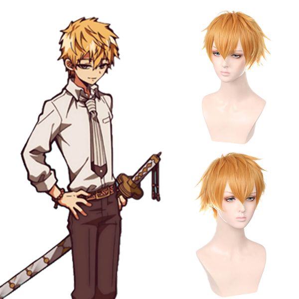 

fashion short seem synthetic cosply wig ground-bound boy hanako-kun cute wig cool colored synthetic braiding wiga cosplay wig for marly, Black