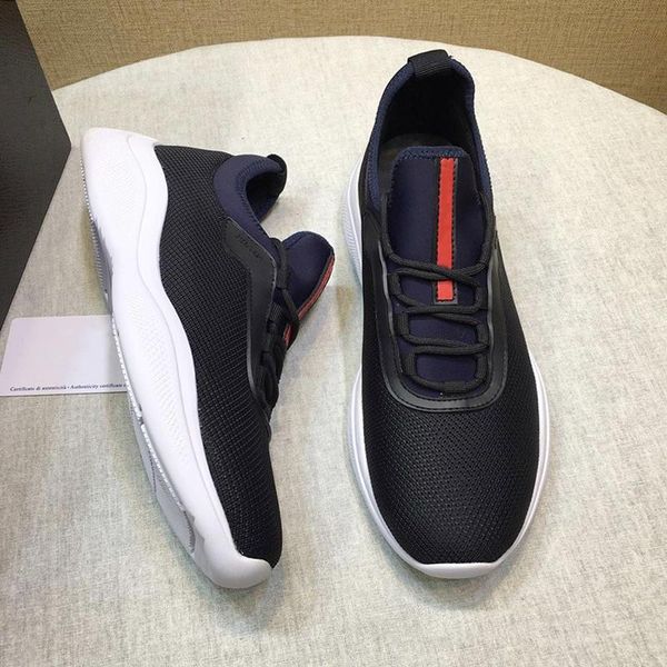 

mesh and neoprene sneakers mens shoes breathable luxury footwears fashion plus size vintage men casual shoes with origin box, Black