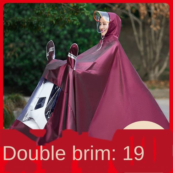 

raincoat car single-person battery battery thickened female male tram electric motorcycle special long body fashion anti-riot rain, Black