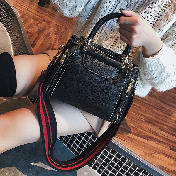 

ehhfg north women's hand women's new korean style single shoulder slanting fashion simple all-match chic handbag broadband handbag, White