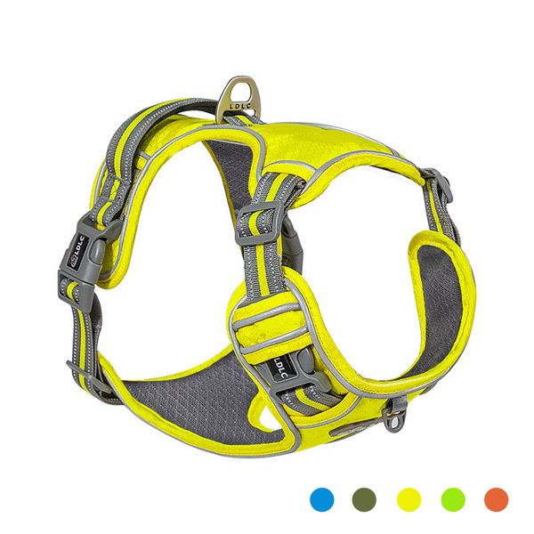 

reflective nylon pet dog harness all weather service dog ves padded adjustable safety vehicular lead for large medium small dogs