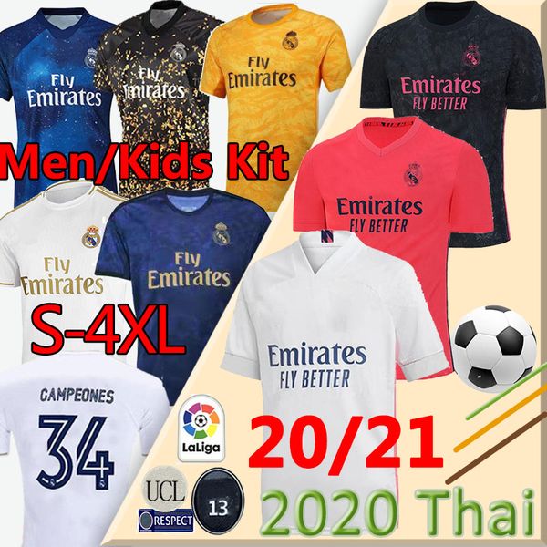

20 21 real madrid soccer jersey hazard bale campeones #34 home awaysoccer shirt asensio isco marcelo madrid 19 20 football uniforms, Black;yellow