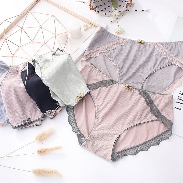 

na yi pai new combed jacquard cotton women's underwear shea fruit graphene bottom breifs women's underwear lace fruit lace, Black;white