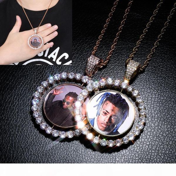 

luxury designer 18k gold plated bling bling diamond custom p medallion rotate pendant necklace diy jewelry christmas personalized gifts, Silver