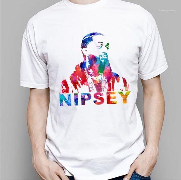 

nipsey hussle summer tshirts man modal designer letter o-neck short sleeve tees family fashion casual mens, White;black