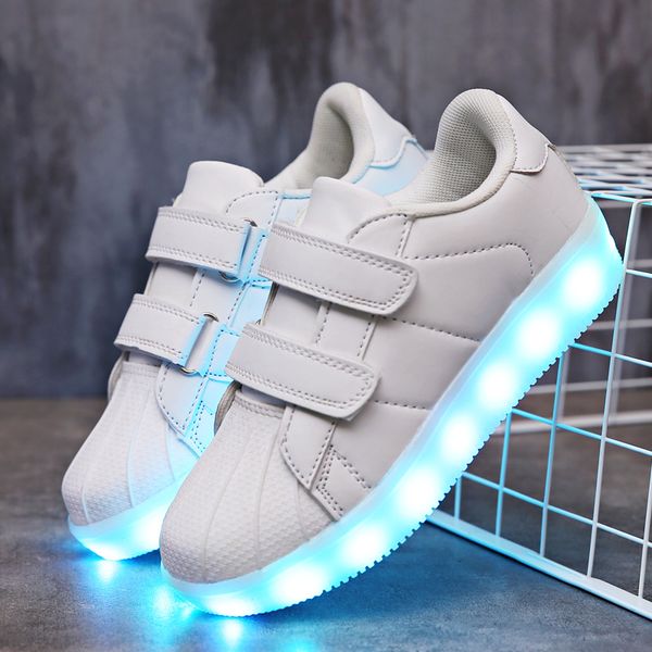 

kka new technology winter anti-slippery led shoes for kids, Black;red