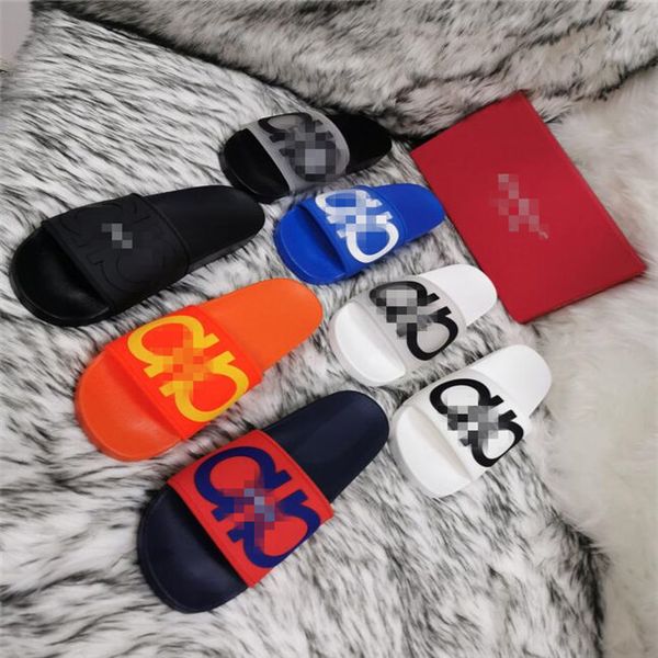 

tory with box 2020 slides summer luxury designer beach indoor flat gg sandals slippers house flip flops with spike sandal cd, Blue;gray