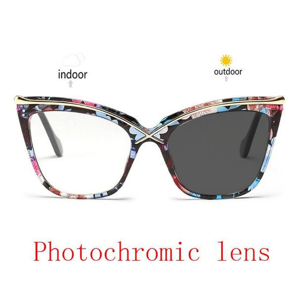 

fashion uv finished sun pchromic myopia glasses women optical eyewear degree prescription glasses frame nx, Silver