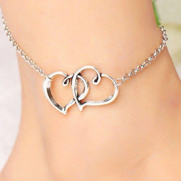 

2020 new dual-core anklet female anklet anklet female silver jewelry, Red;blue