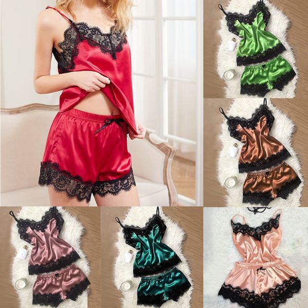 

women lace lingerie temptation babydoll silk sleepwear lingerie, Red;black
