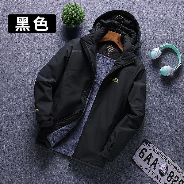 

winter jacket jacket clothes men's cotton-padded coat outdoor fleece-padded cotton-padded coat fishing mountaineering clothes, Blue;black