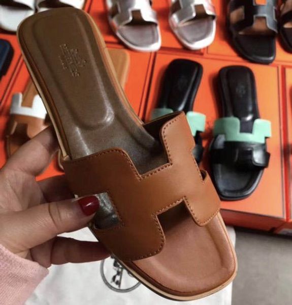 

2020 new slippers sandals flat shoe real leather slides slippers sandals huaraches loafers scuffs for woman eu:35-40898, Black;red